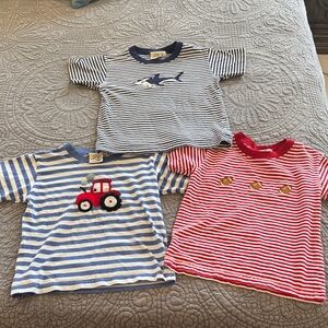Lot of 3 Luigi Kids Embroidered Striped T-Shirts 4T